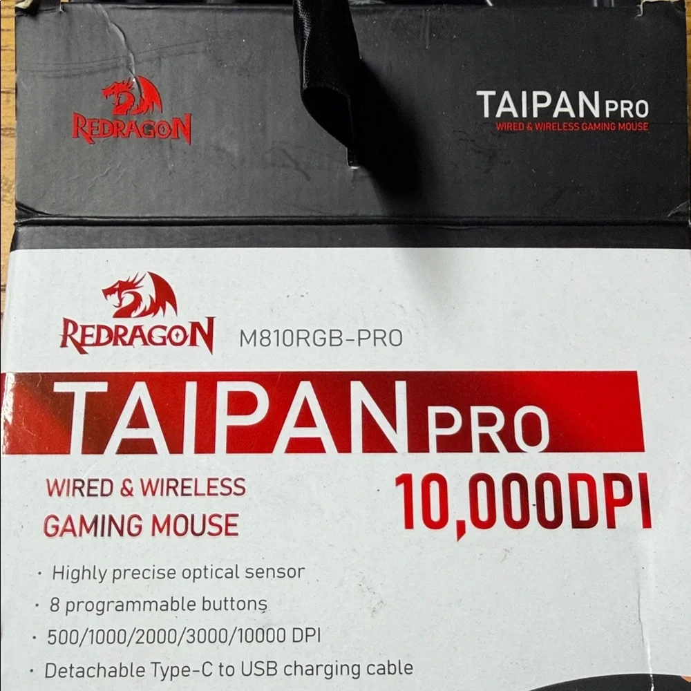 Taipan Pro Black Wired & Wireless Gaming Mouse - 10,000 DPI